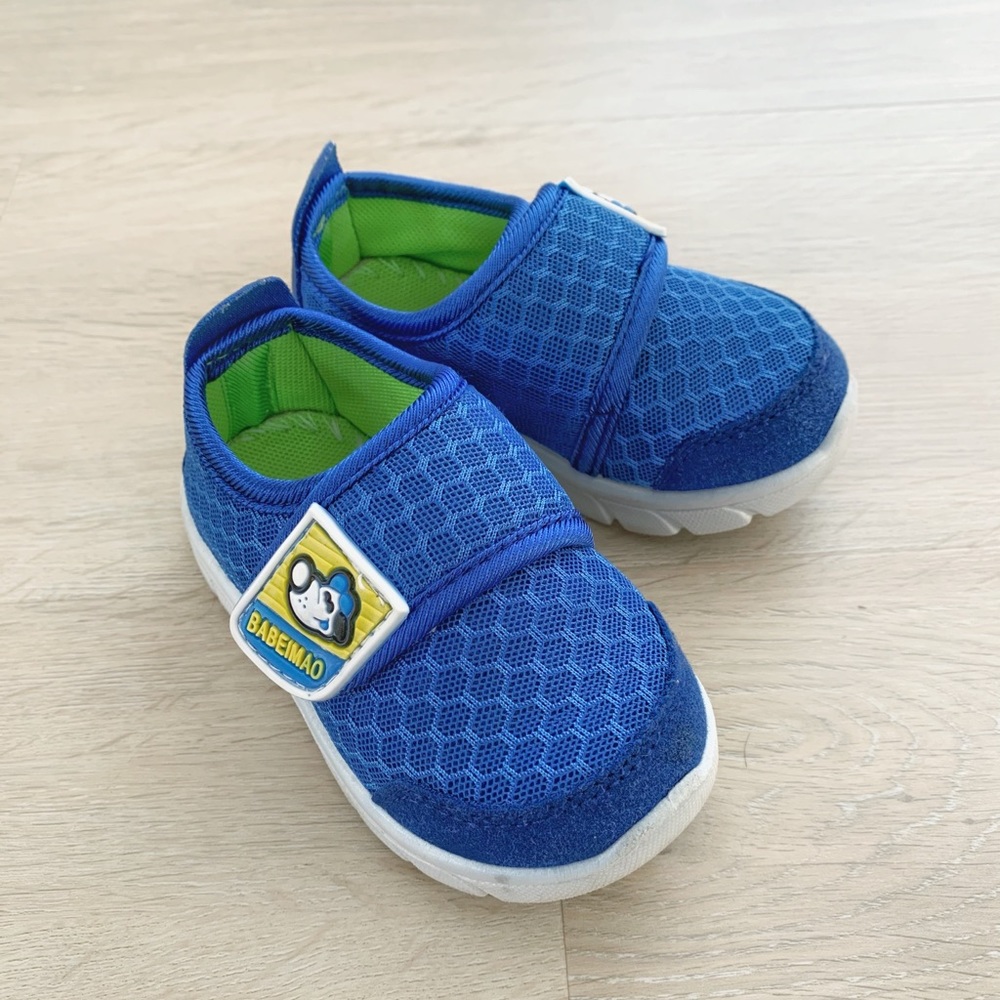 Bright Blue Velcro Sneaks